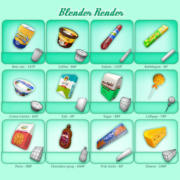 Supermarket Gluttony Pack Low-poly 3D model_2