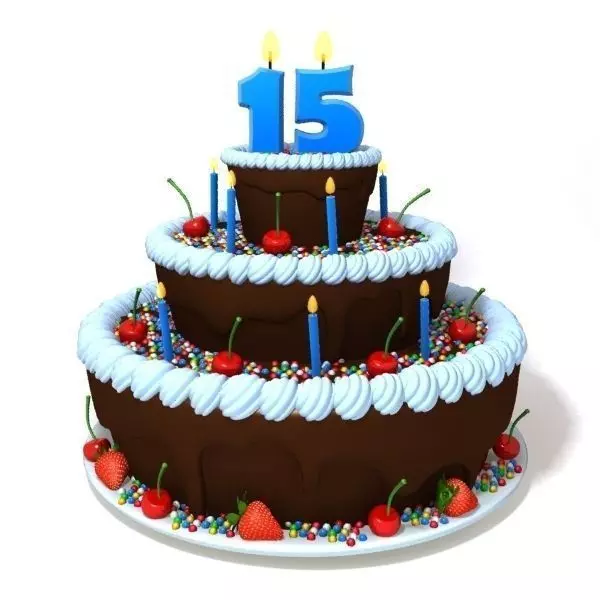 Birthday cake 3D model_0