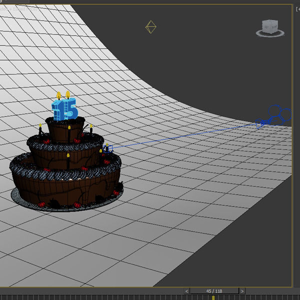 Birthday cake 3D model_1