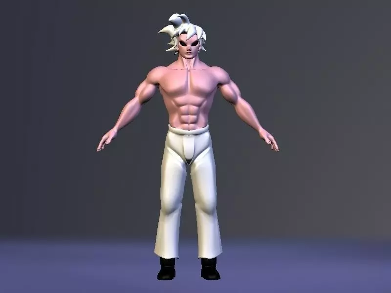 Buu and Goku Super Saiyan Fusion Low-poly 3D model_0