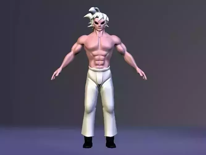 Buu and Goku Super Saiyan Fusion Low-poly 3D model