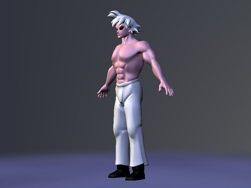 Buu and Goku Super Saiyan Fusion Low-poly 3D model_2