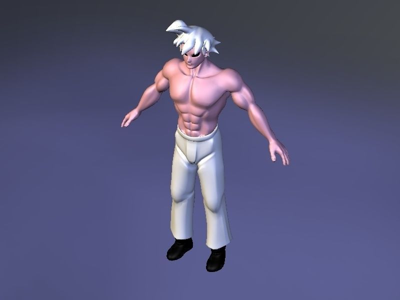 Buu and Goku Super Saiyan Fusion Low-poly 3D model_1