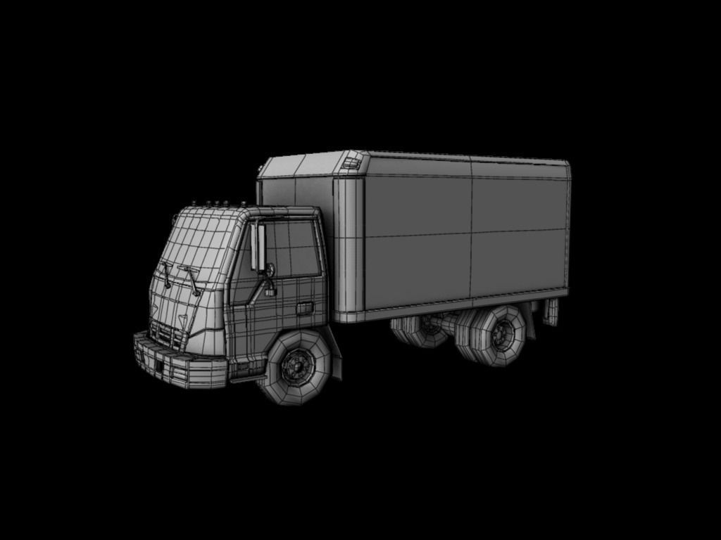 Truck Low-poly 3D model_1