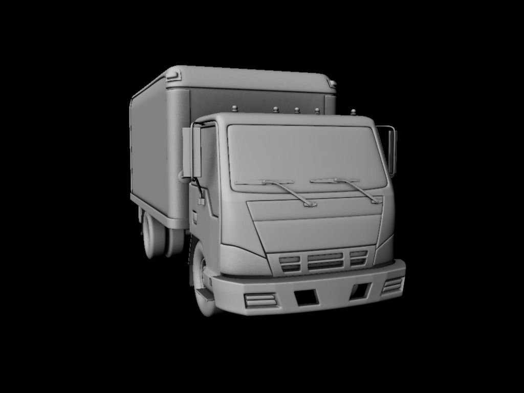 Truck Low-poly 3D model_0