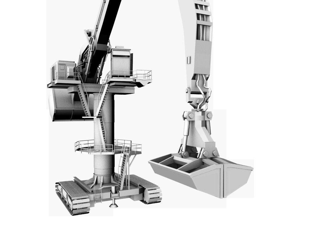 crane Low-poly 3D model_1
