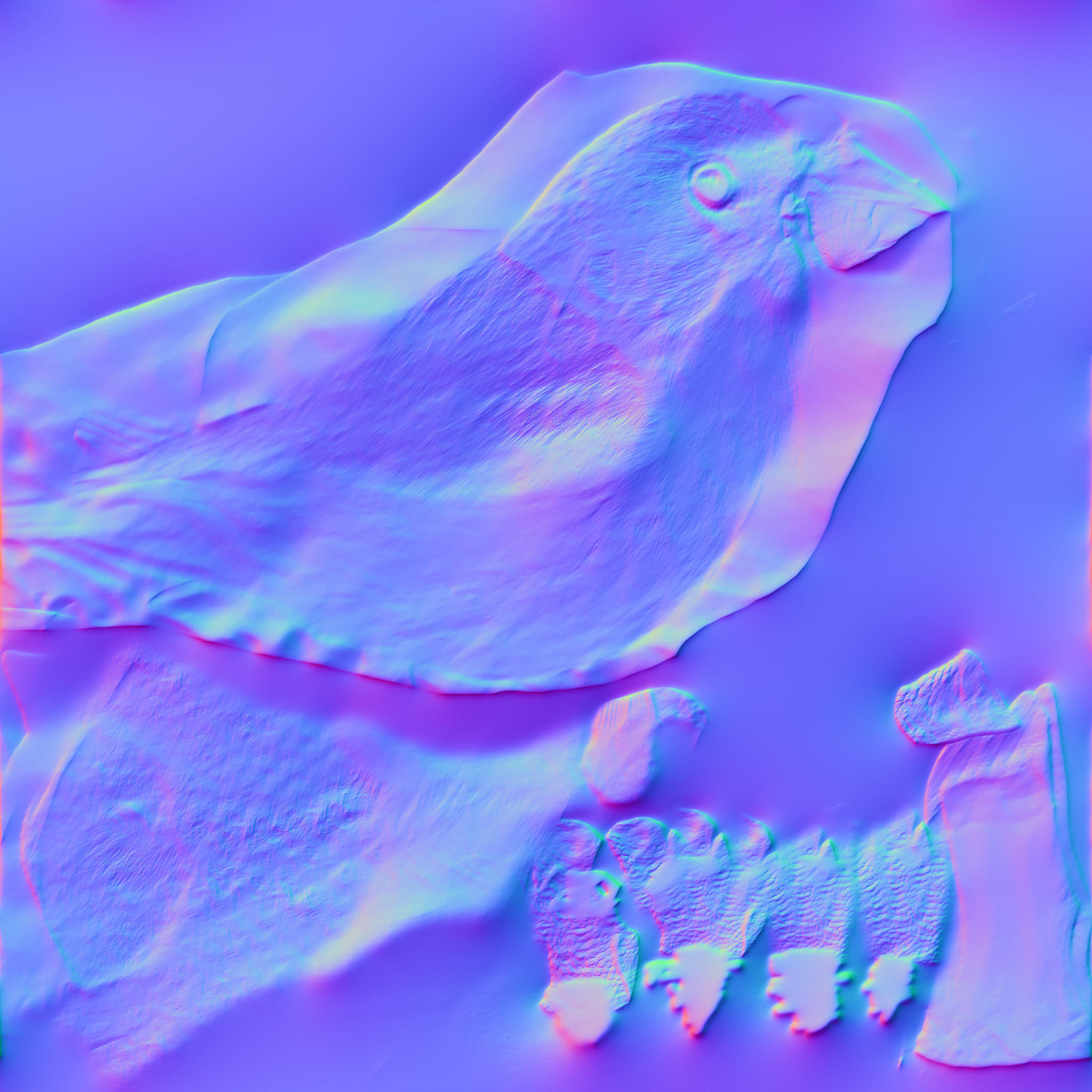 Bunting Bird Low-poly 3D model_10