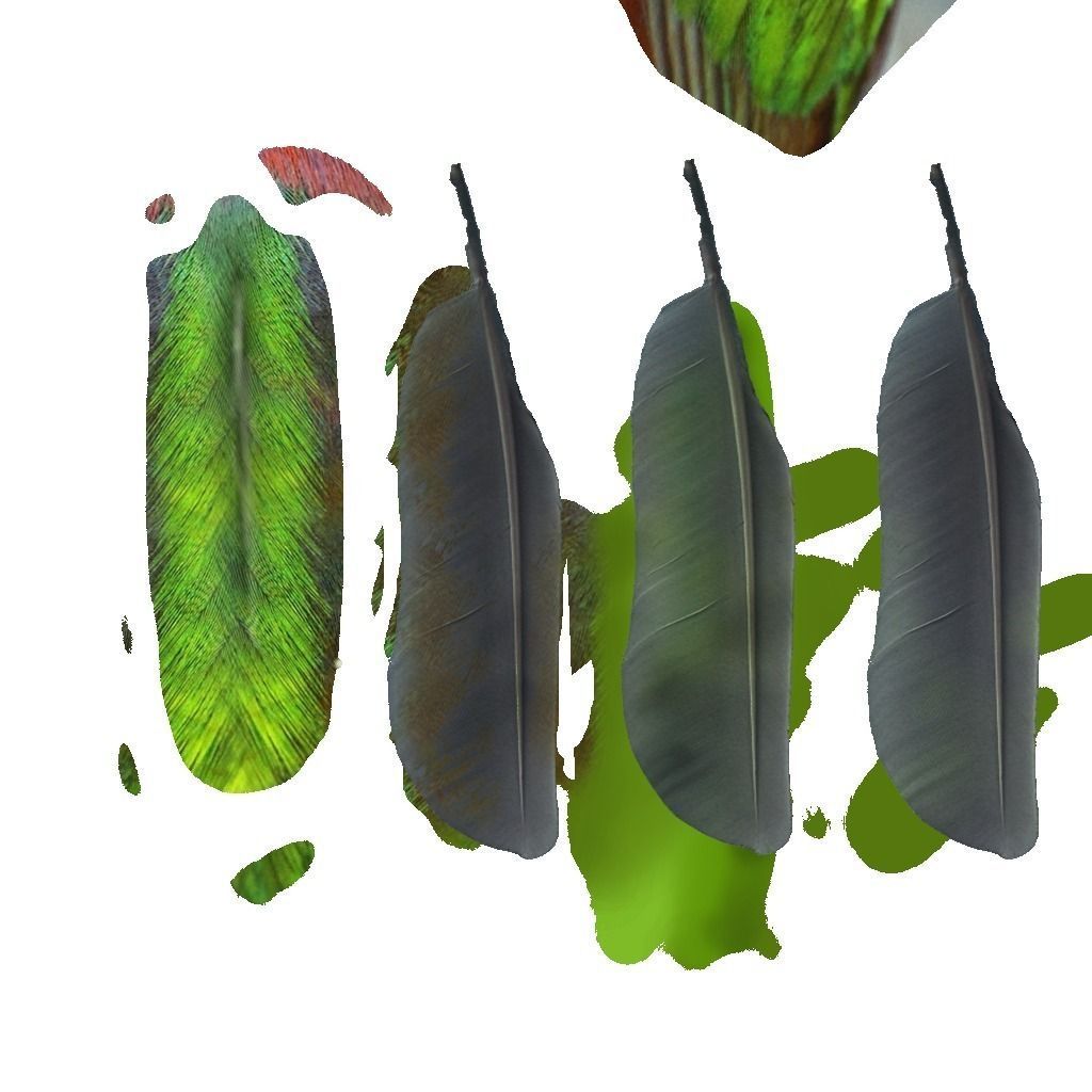 Bunting Bird Low-poly 3D model_8