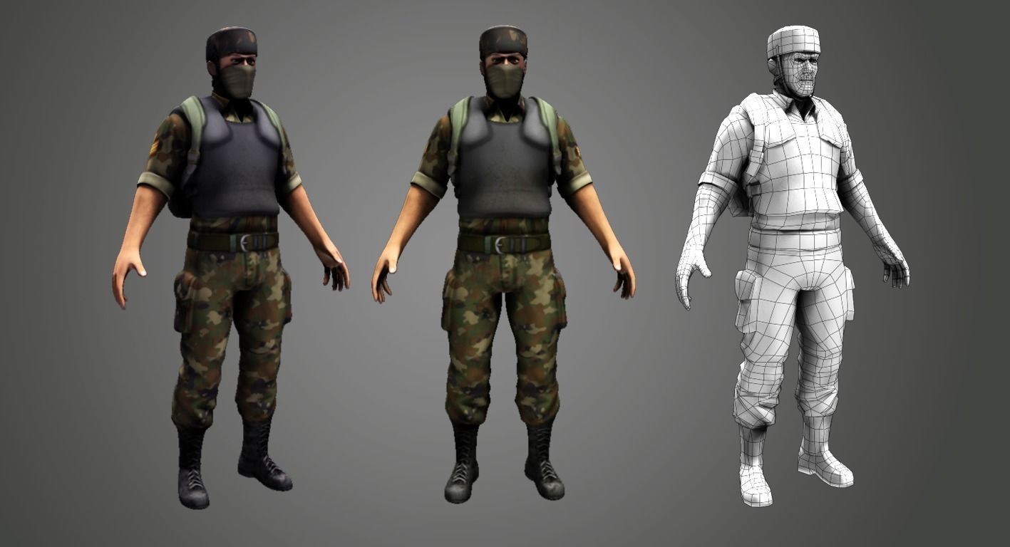 Soldier leather steering wheel cover Low-poly 3D model_0