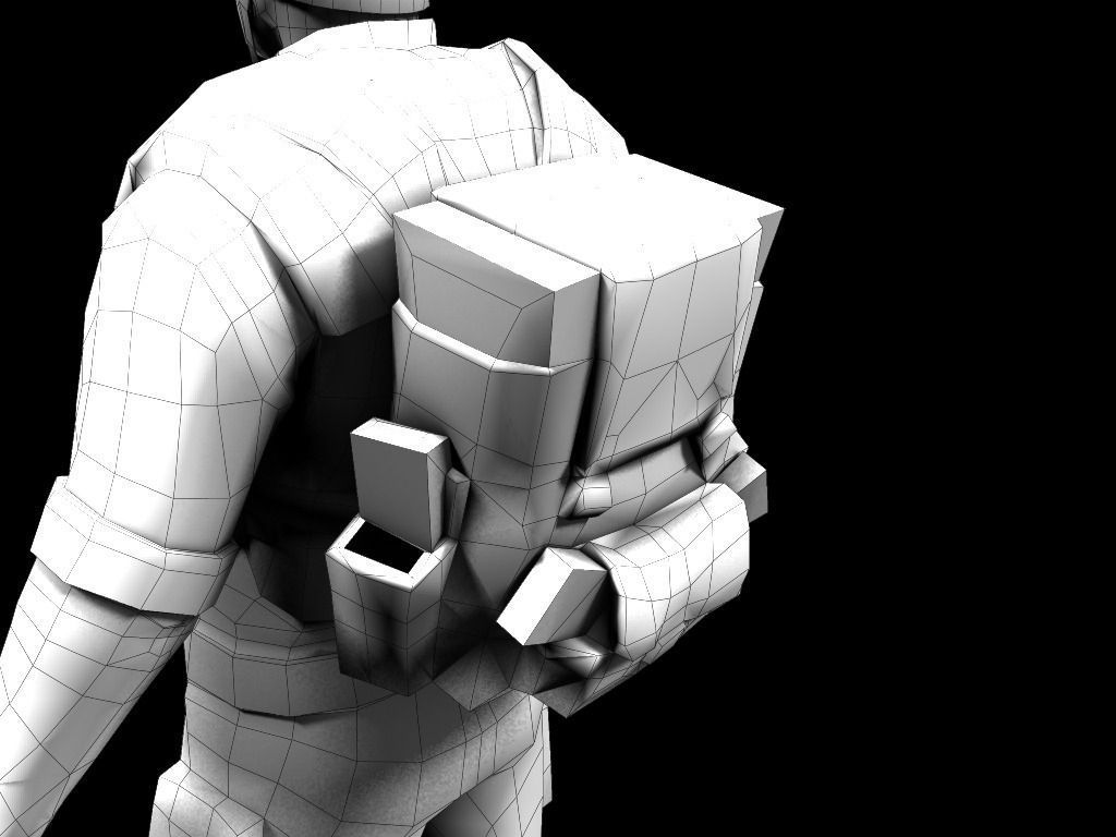 Soldier leather steering wheel cover Low-poly 3D model_8