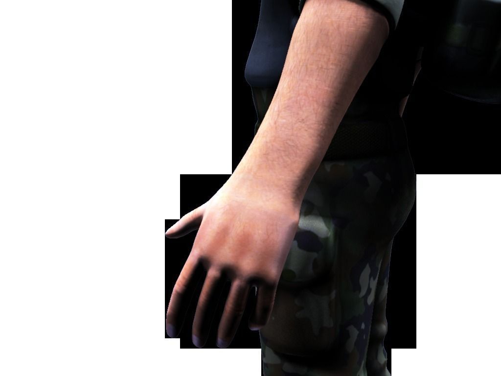 Soldier leather steering wheel cover Low-poly 3D model_9