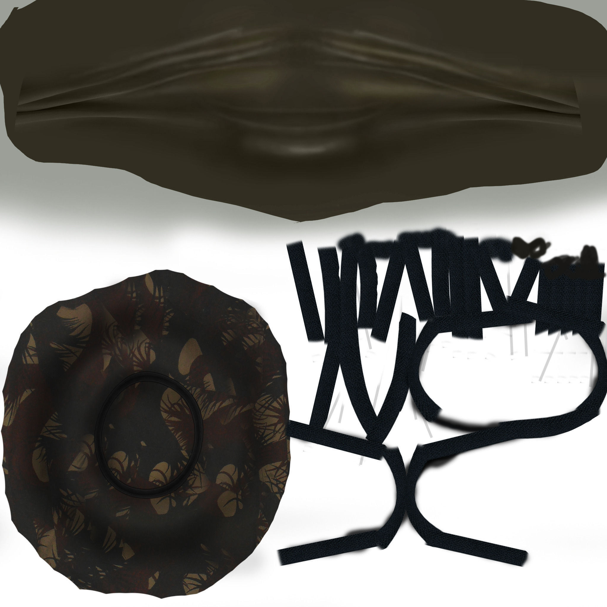 Soldier leather steering wheel cover Low-poly 3D model_13