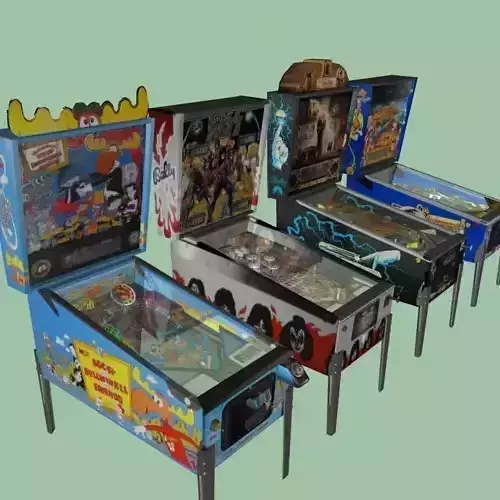 Pinball Machine Collection 3D Model 3D model