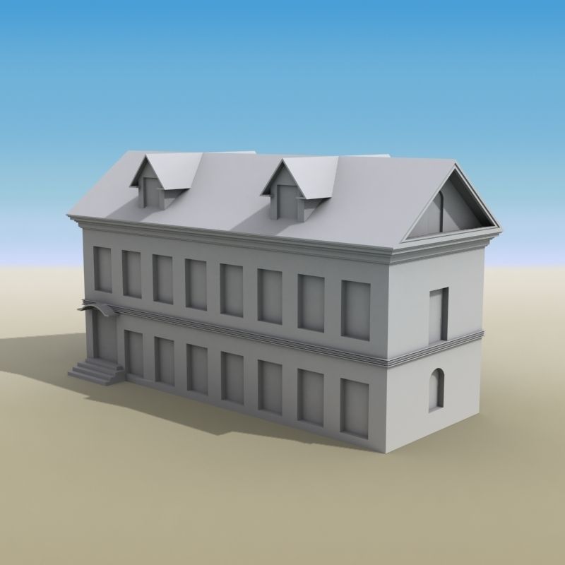 House Two-Story 01 Low-poly 3D model_5