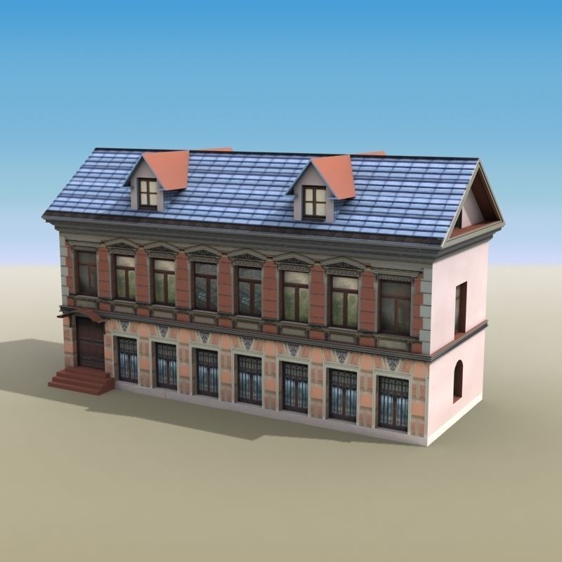 House Two-Story 01 Low-poly 3D model_2