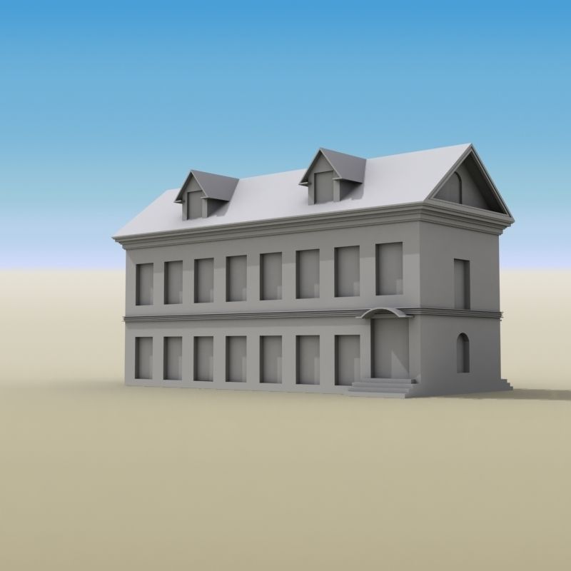 House Two-Story 01 Low-poly 3D model_4