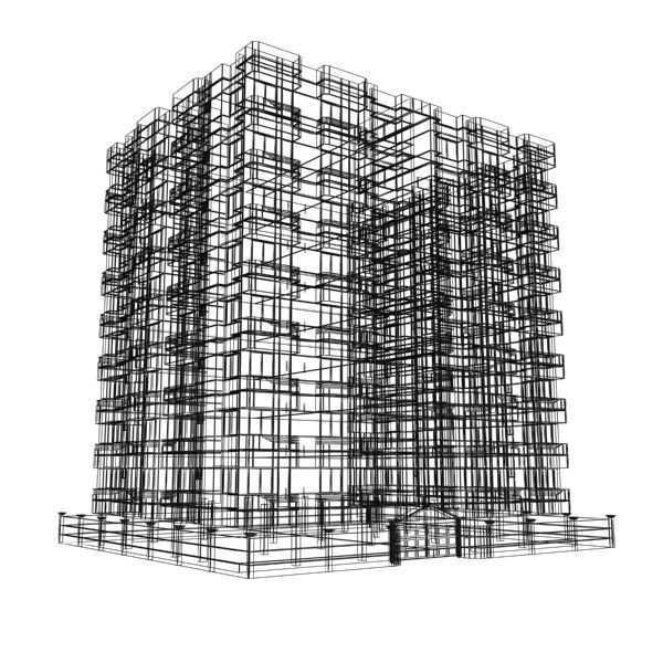 Apartment Building 3D model_7