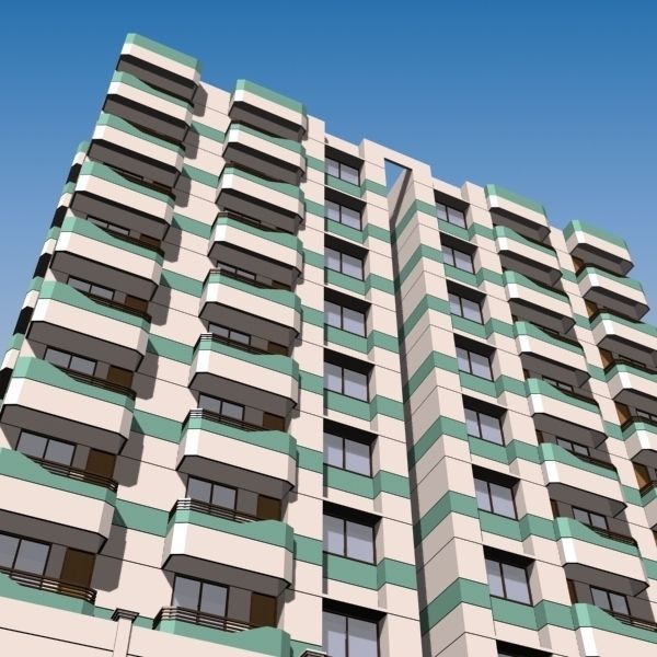 Apartment Building 3D model_4