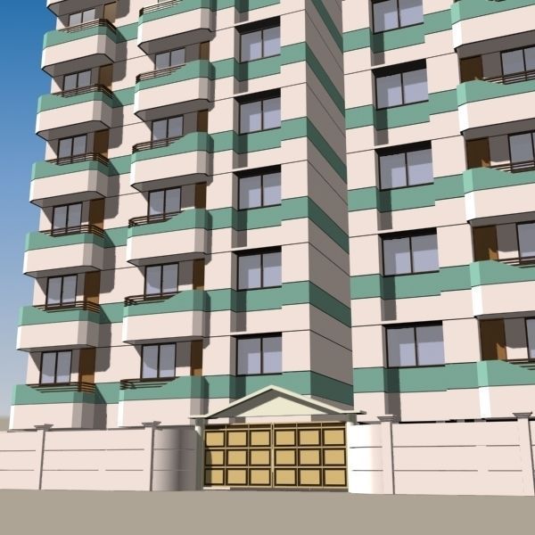 Apartment Building 3D model_5
