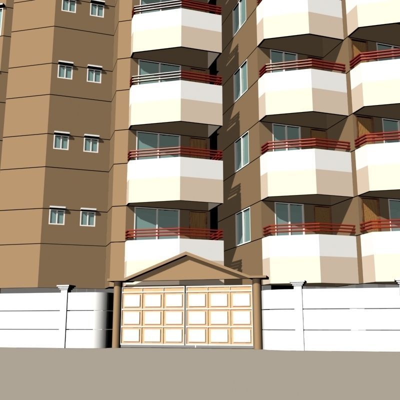 4 Apartment Buildings Pack 3D model_3