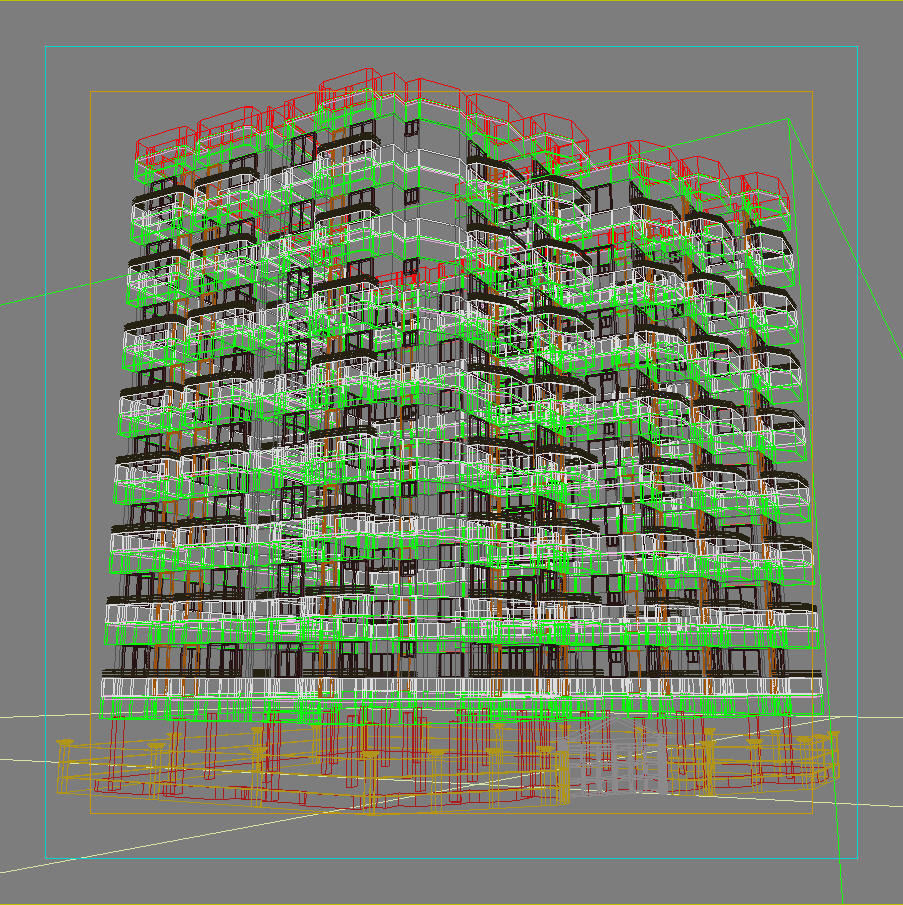4 Apartment Buildings Pack 3D model_21