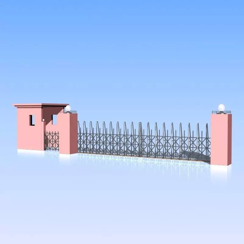 Fence and Gate 05 3D model