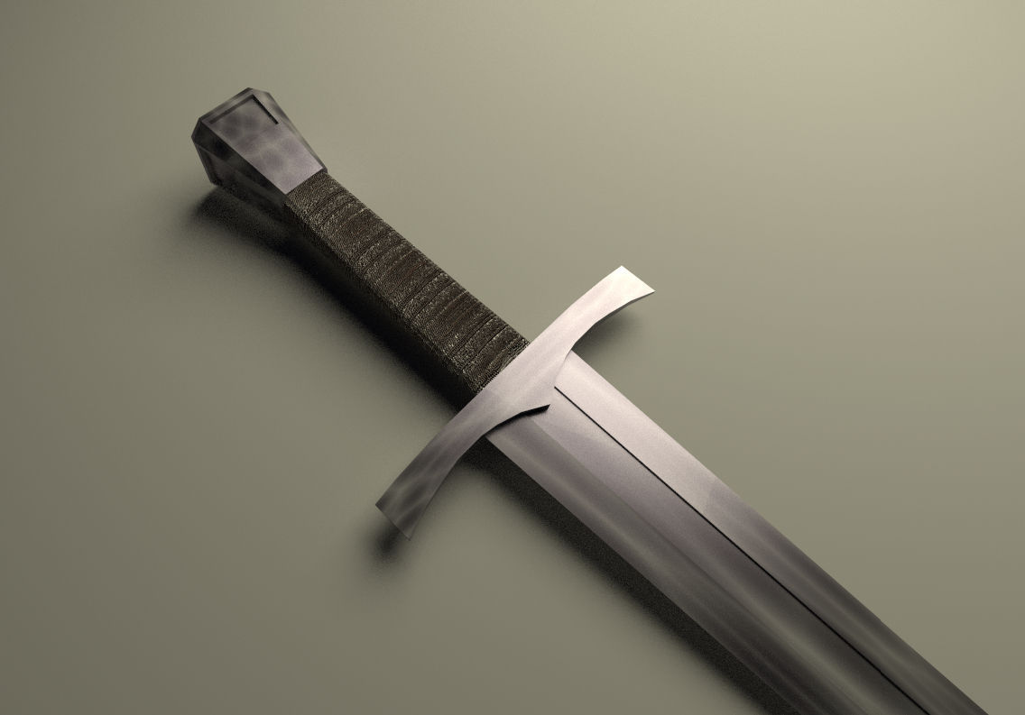 medieval dagger Low-poly 3D model_4