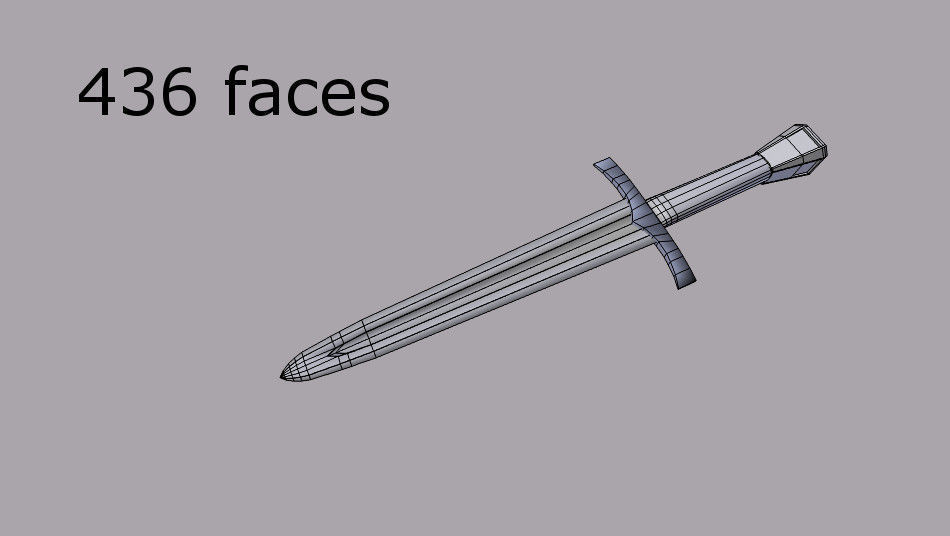 medieval dagger Low-poly 3D model_3