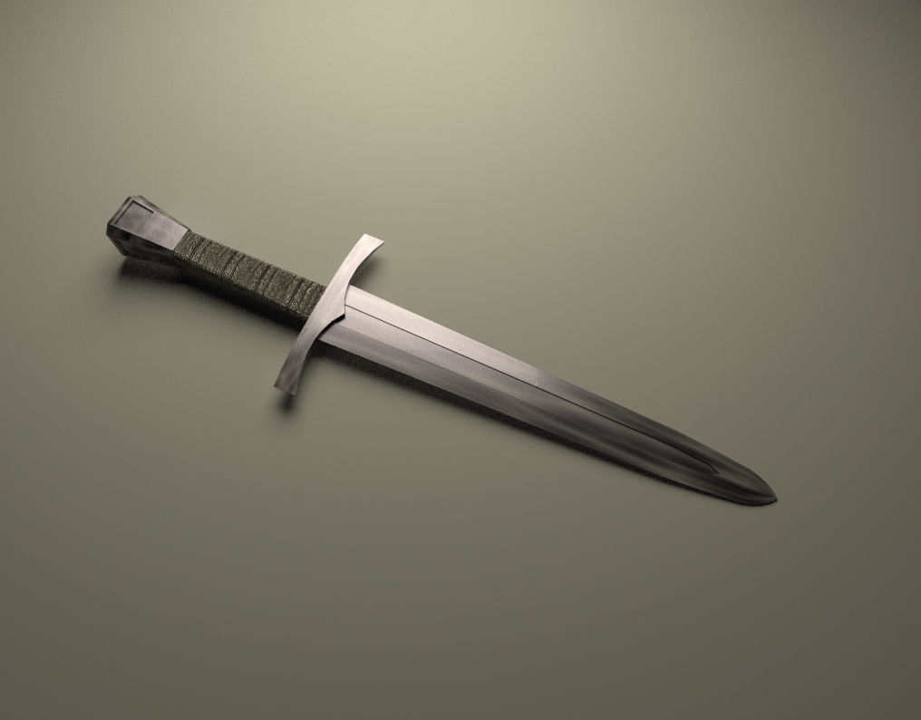 medieval dagger Low-poly 3D model_2