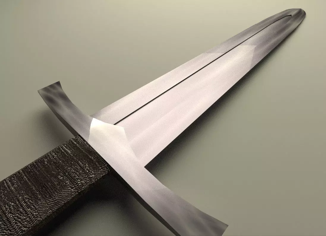 medieval dagger Low-poly 3D model_0