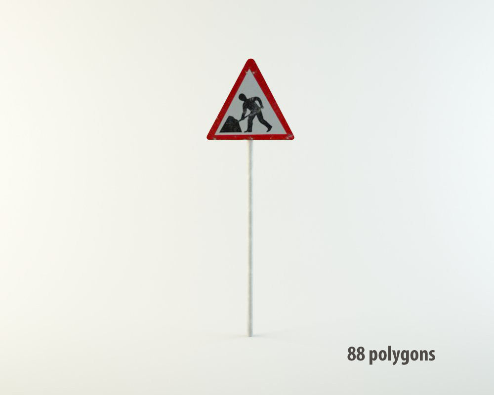 Road work signs 3D model_3