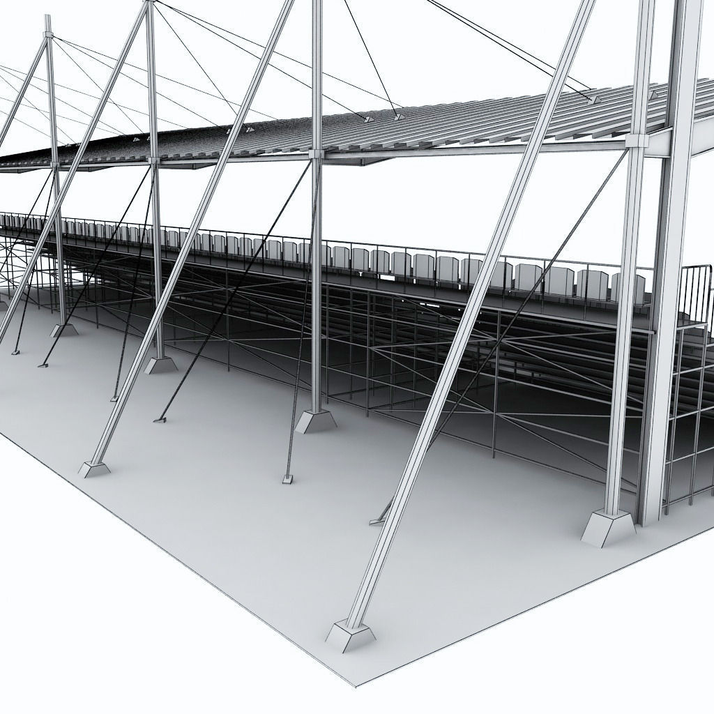Stadium Seating Tribune Canopy 2 3D model_9