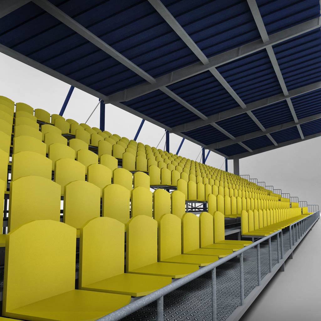 Stadium Seating Tribune Canopy 2 3D model_5