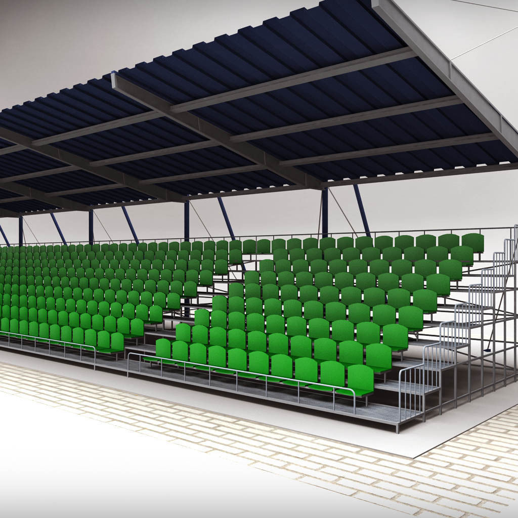 Stadium Seating Tribune Canopy 2 3D model_1