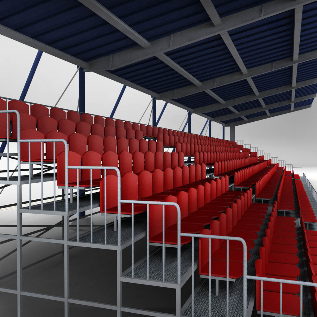 Stadium Seating Tribune Canopy 2 3D model_4