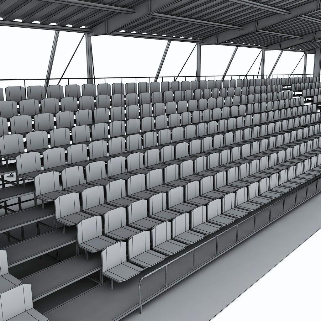 Stadium Seating Tribune Canopy 2 3D model_8