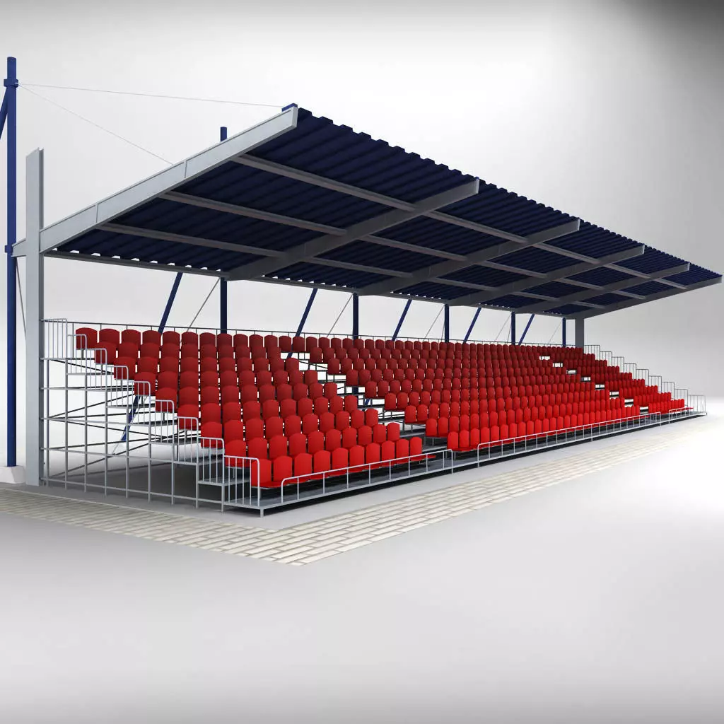 Stadium Seating Tribune Canopy 2 3D model_0