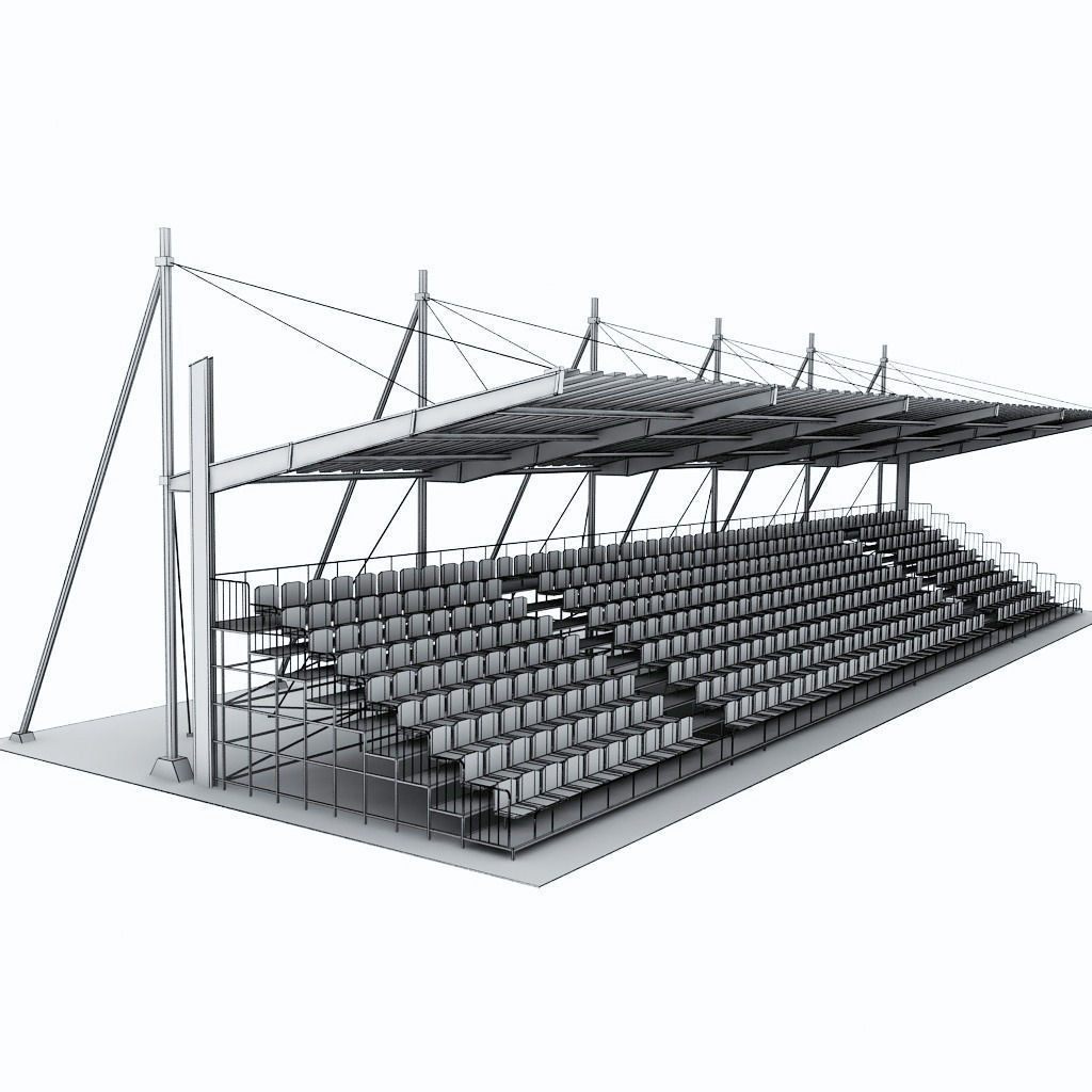 Stadium Seating Tribune Canopy 2 3D model_7