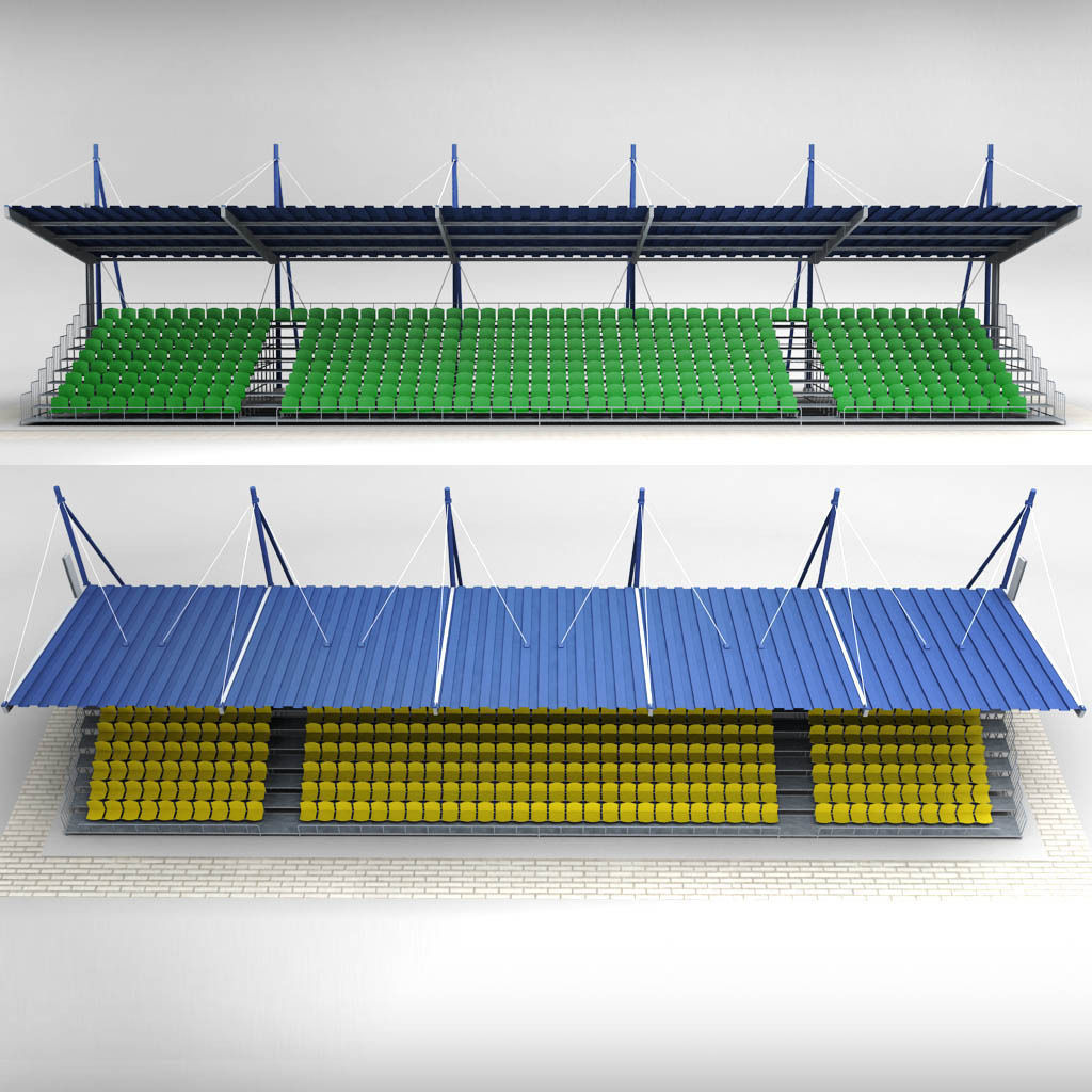 Stadium Seating Tribune Canopy 2 3D model_3