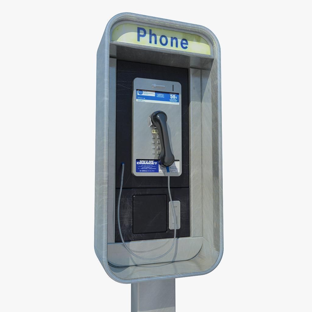 Public phone 3D model_3