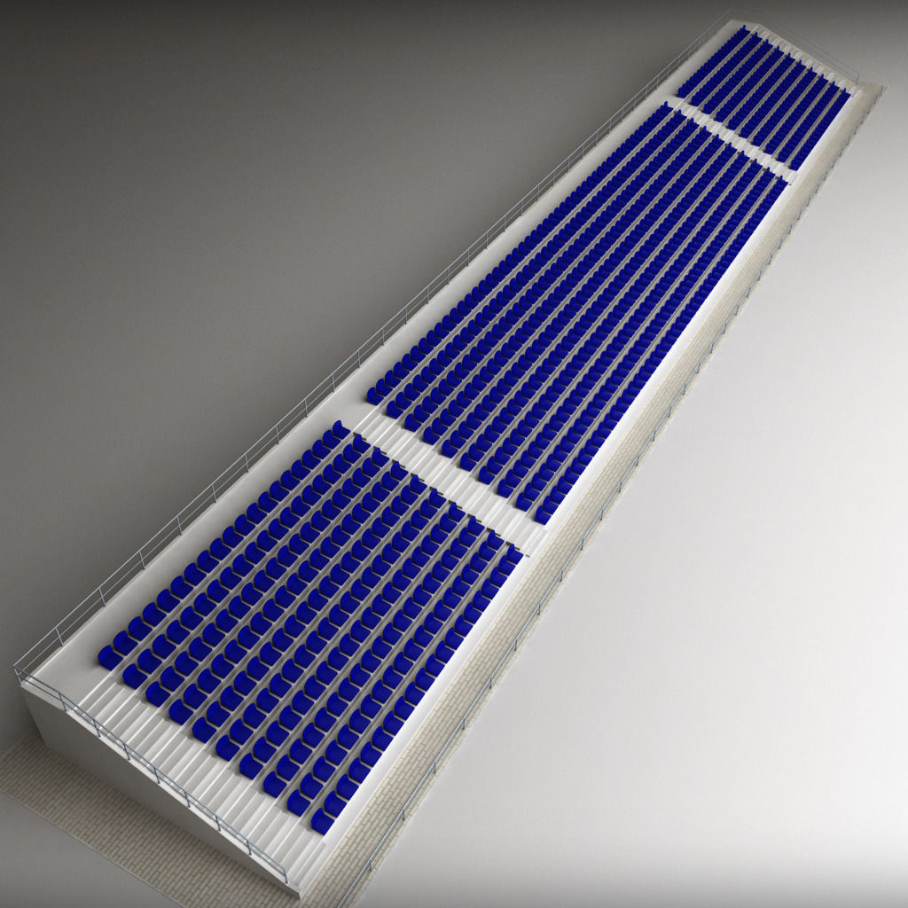 Stadium Concrete Seating Tribune 3D model_6