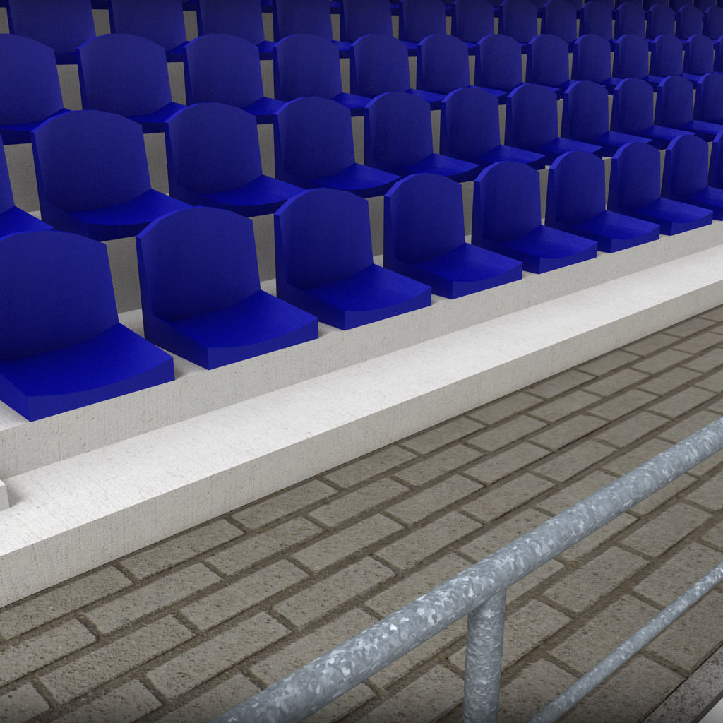 Stadium Concrete Seating Tribune 3D model_5