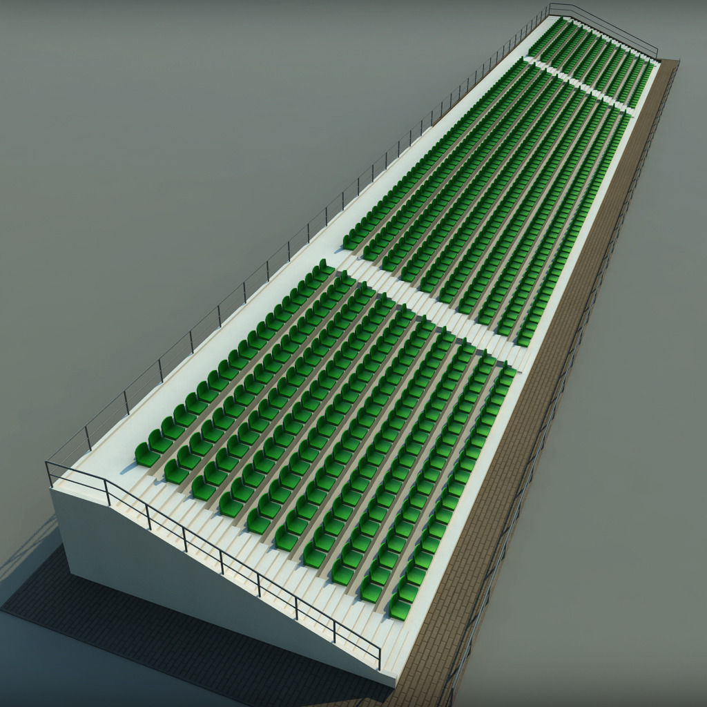 Stadium Concrete Seating Tribune 3D model_3