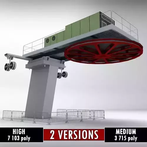 Ski lift cableway pillars 2 3D model