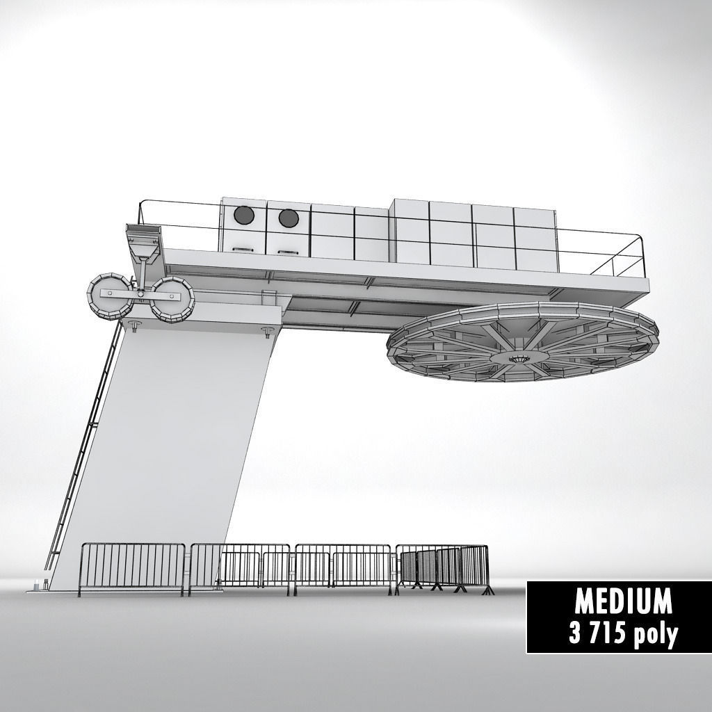 Ski lift cableway pillars 2 3D model_10