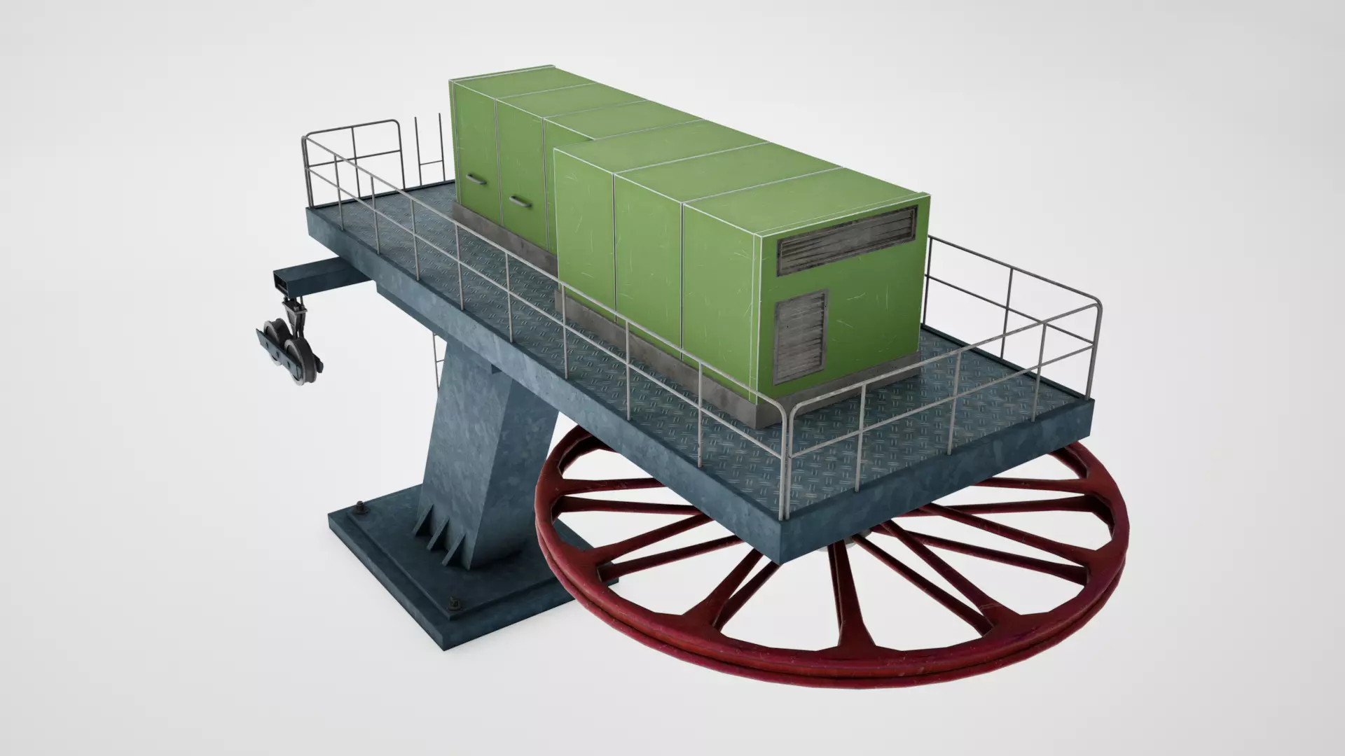 Ski lift cableway pillars 2 3D model
