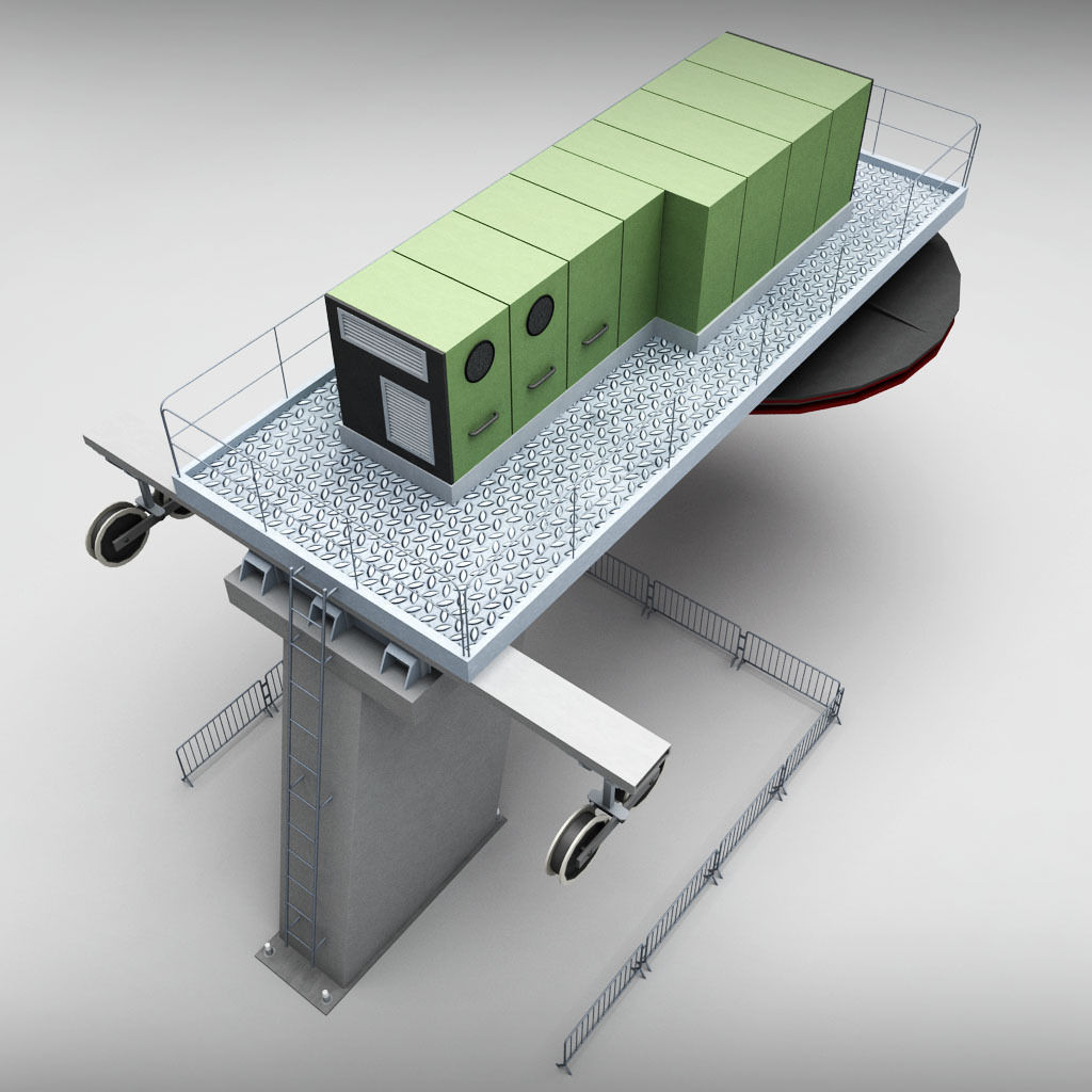 Ski lift cableway pillars 2 3D model_3