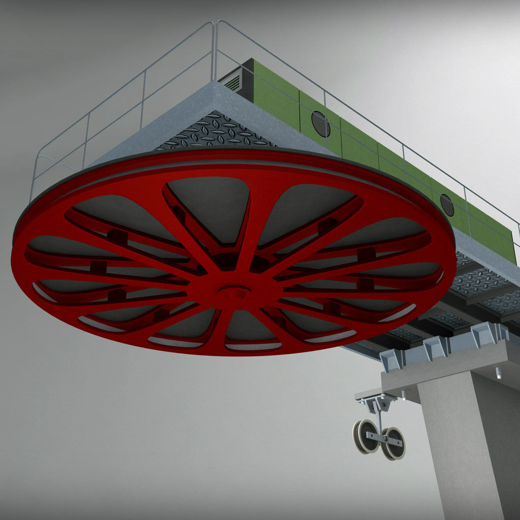 Ski lift cableway pillars 2 3D model_6