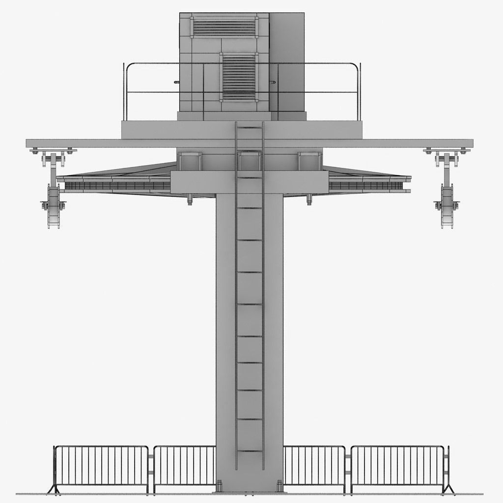 Ski lift cableway pillars 2 3D model_7