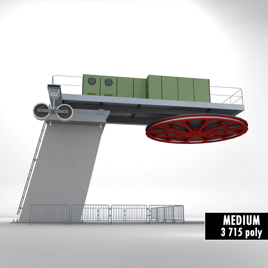 Ski lift cableway pillars 2 3D model_9